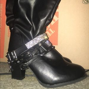 Black Knee High Leather Boots